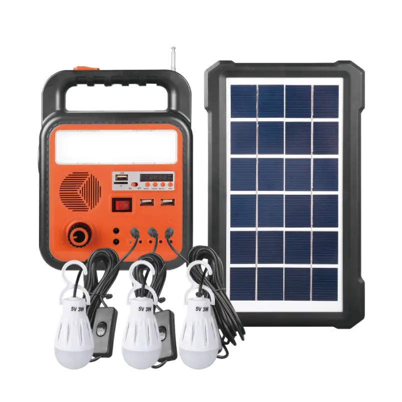 5W LED Solar Power Station Kit Uppladdningsbar