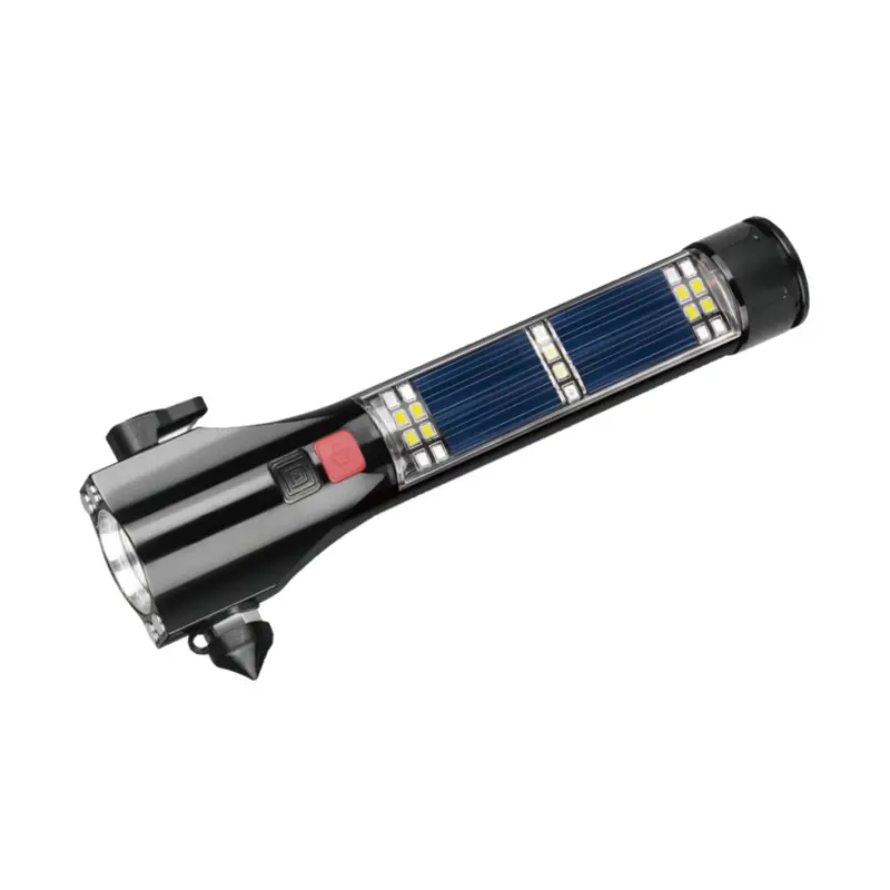 Solar ficklampa Powered Emergency Tool med Safety Hammer